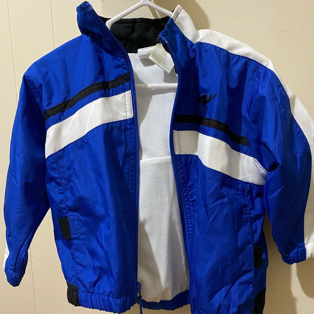 idk the name of this brand, blue and black 2pc jumpsuit